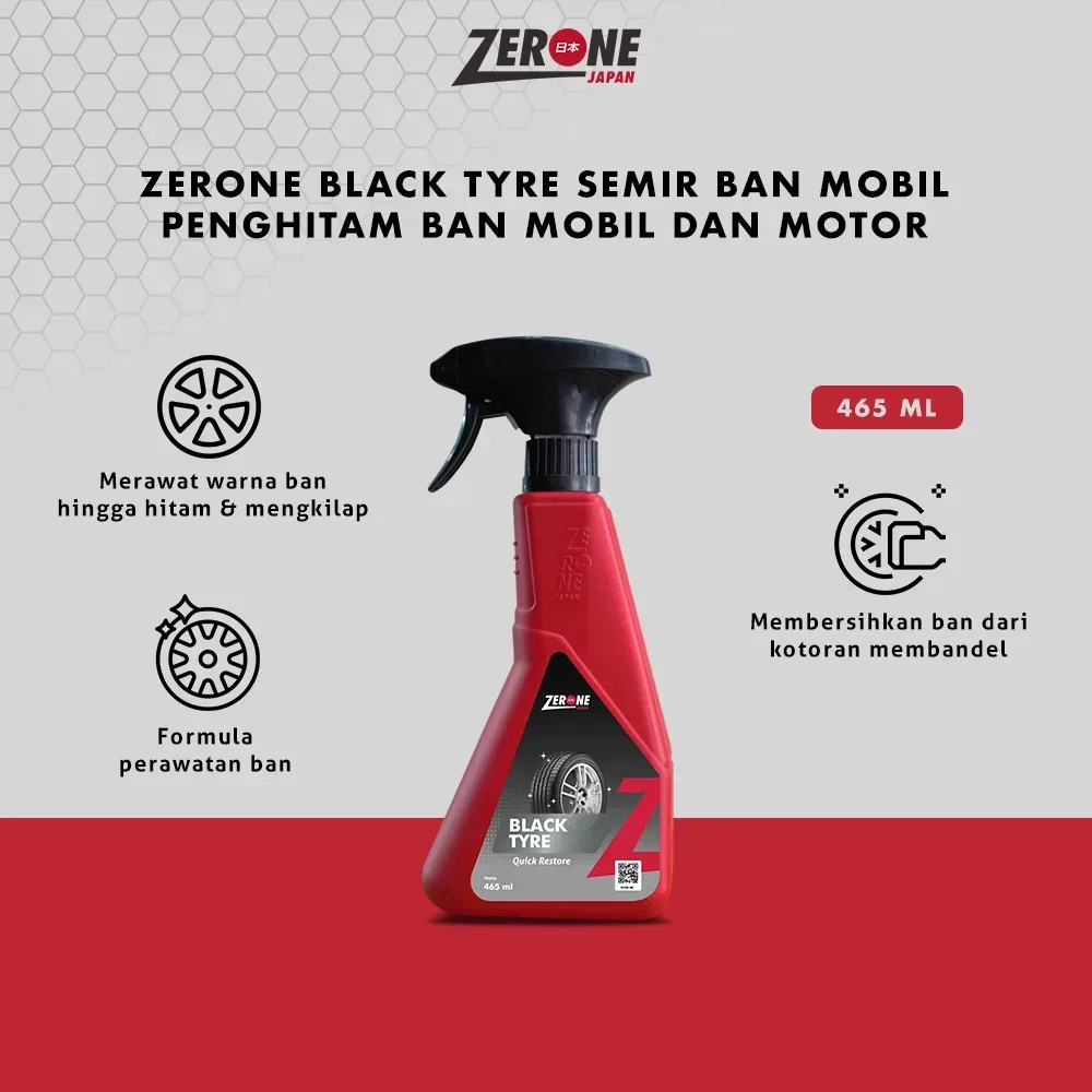 Zerone Black Tyre 465 ml – Penghitam Ban Kendaraan
