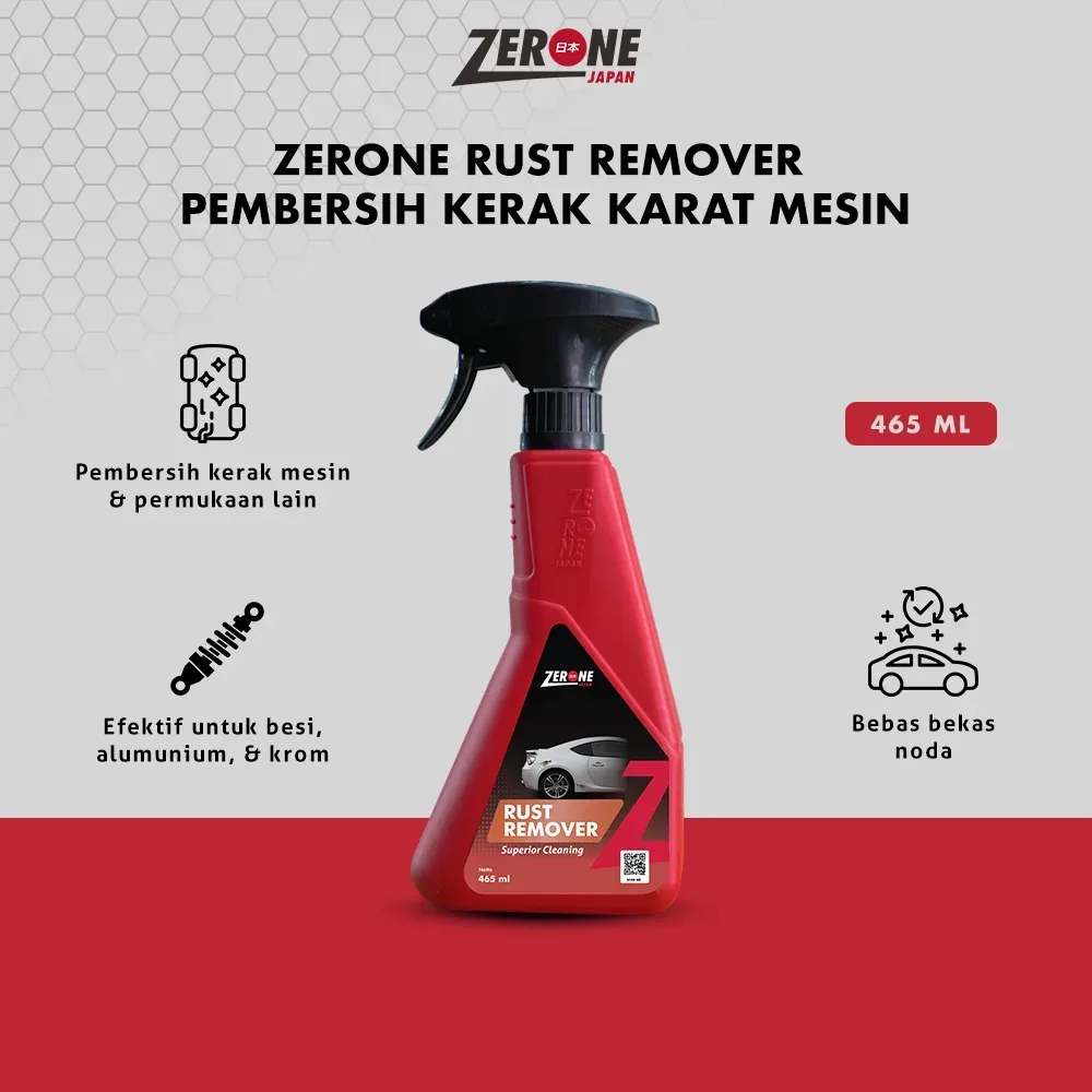 Zerone Rust Remover 465ml – Penghilang Karat Besi Stainless Mesin Mobil dan Motor Melindungi Korosi Datang Kembali