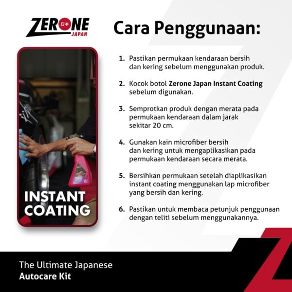Zerone Japan - Instant Coating - How to Use