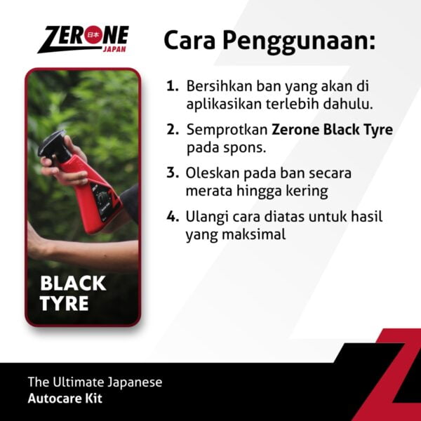 Zerone Japan - Black Tyre - Cara-Penggunaan